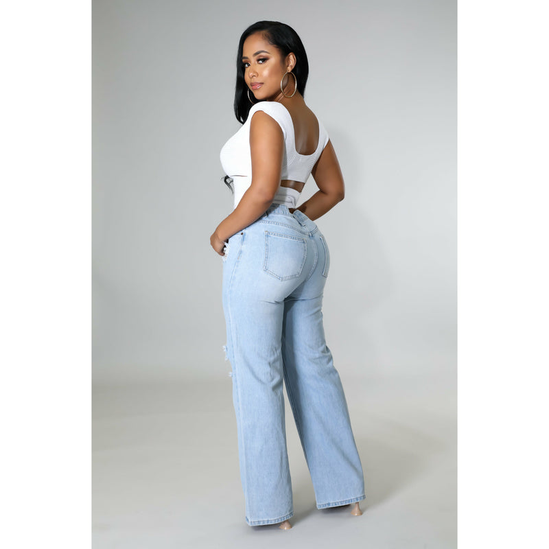 I'm A Lady Wide Leg Jeans - De La Moda NYC