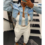 Chained to You Denim Crop Jacket - De La Moda NYC